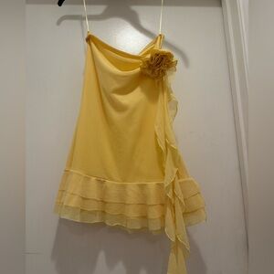 Yellow flowy dress
